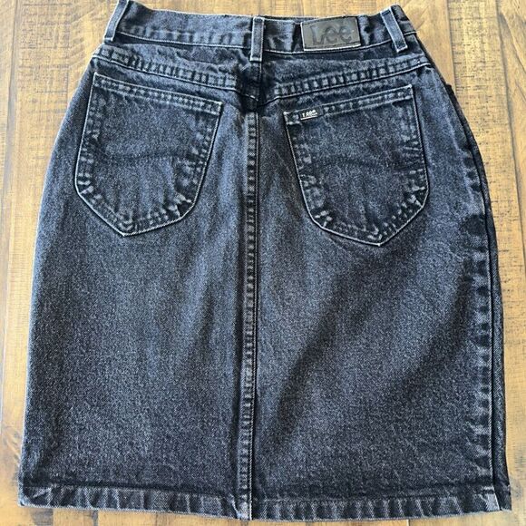 Vintage Lee Rider Silver‎ Tag/leather Patch, Black Skirt,made In USA. (SO26) - Picture 3 of 9